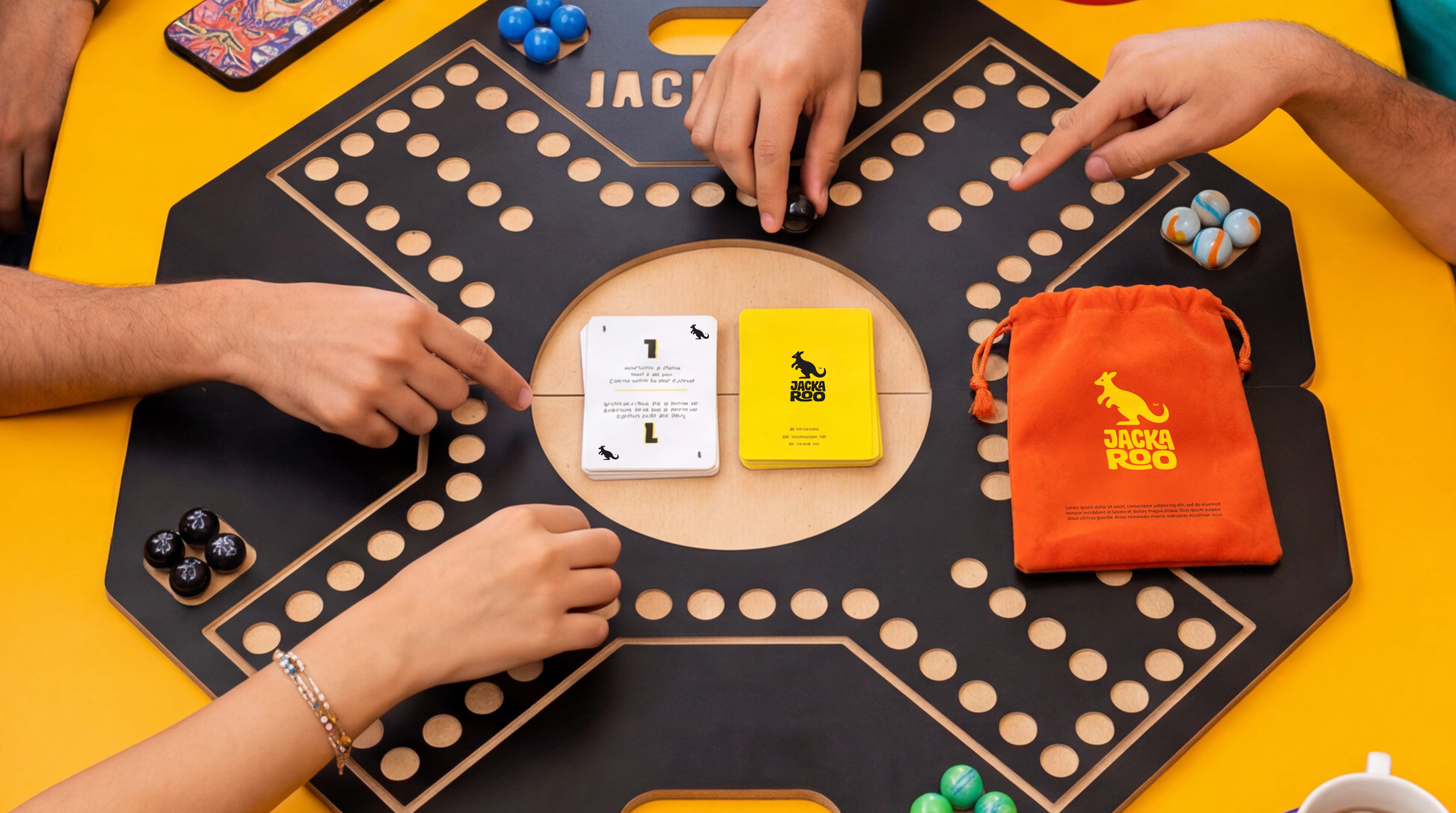 Jackaroo board, cards and pouch